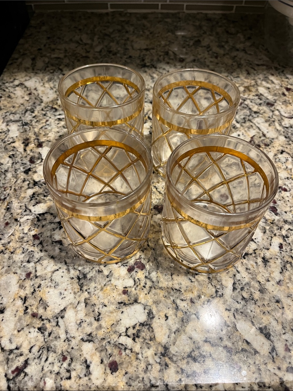Target Gold-Trim Clear Glass Tumbler Set - 4 Pack